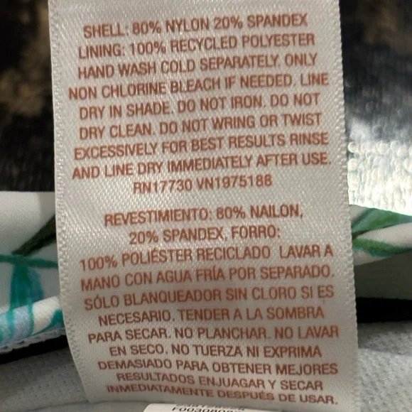 NWT Shade & Shore Green Multi Tropical Leaf Print Bikini Top Size 36D - Picture 5 of 6